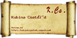 Kubina Csatád névjegykártya